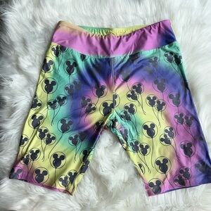 NWOT Disney Rainbow Mickey Mouse Balloon Bike Shorts Size M